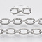 Tarnish Resistant 304 Stainless Steel Cable Chains, Unwelded, Textured, with Spool, Flat Oval, Stainless Steel Color, Small Link: 5x4x1mm, Big Link: 7x4.5x1mm, about 65.61 Feet(20m)/roll