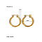 Stainless Steel Hoop Earrings, Real 18K Gold Plated, 20x2.4mm