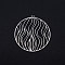 Non-Tarnish 201 Stainless Steel Filigree Charms, Flat Round with Wave Pattern, Stainless Steel Color, 39x36.5x1mm, Hole: 1.6mm
