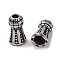 304 Stainless Steel Beads, Tower, Antique Silver, 13x7x7mm, Hole: 2.5mm & 4mm