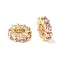 Brass Micro Pave Cubic Zirconia Beads, Cadmium Free & Nickel Free & Lead Free, Wheel Shape, Real 18K Gold Plated, Pearl Pink, 8x2mm, Hole: 3.8mm