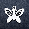 Non-Tarnish 201 Stainless Steel Pendants, Stamping Blank Charms, Butterfly, Stainless Steel Color, 12.5x13.5x1mm, Hole: 1.5mm