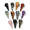 Natural Mixed Gemstone Pendants, Bird Head Skull Charms, 47~49x20~22x20~22mm, Hole: 2~2.5mm