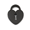 Ion Plating(IP) 304 Stainless Steel Pendants, Laser Cut, Heart Lock, Black, 11.7x8.7x1.7mm, Hole: 2.5x3.5mm