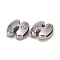 Letter Slider Beads for Watch Band Bracelet Making, Platinum Plated Alloy Crystal Rhinestone Slide Charms, Cadmium Free & Nickel Free & Lead Free, Letter.H, 11~13x9~11.5x4~5mm, Hole: 7.5~8x1mm