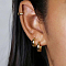 3 Pcs Elegant S925 Sterling Silver Oval Hoop Earrings, Golden, 4x6~10mm