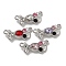 Rack Plating Alloy Rhinestone Pendants, Lead Free & Cadmium Free & Nickel Free, Candy Charms, Mixed Color, Platinum, 10x24x5mm, Hole: 1.6mm
