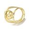 Brass Rings, Oval with Big Ball Ring for Women, Cadmium Free & Lead Free, Real 18K Gold Plated, 4.5~17.5mm, Inner Diameter: 18x16mm
