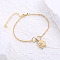 European Style Stainless Steel Charm Bracelets, Cable Chain Braclets for Women, Rose, Golden