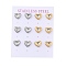Ion Plating(IP) 304 Stainless Steel Heart Stud Earrings, with Micro Pave Cubic Zirconia, Golden & Stainless Steel Color, Clear, 10x9mm