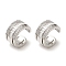 Rack Plating Brass Pave Clear Cubic Zirconia Ring Cuff Earrings for Women, Cadmium Free & Lead Free, Long-Lasting Plated, Platinum, 14.5x8mm