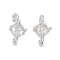 Brass Clear Cubic Zirconia Connector Charms, Long-Lasting Plated, Cadmium Free & Nickel Free & Lead Free, Flat Round Links, Platinum, 11.5x5.5x4.5mm, Hole: 1.2mm