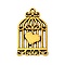 Tibetan Style Alloy Pendants, Birdcage with Heart, Cadmium Free & Nickel Free & Lead Free, Antique Golden, 33.5x20.5x2mm, Hole: 2mm, about 300pcs/1000g