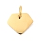 201 Stainless Steel Pendants, with Jump Ring, Diamond Shaped, Golden, 8x9.5x1mm, Jump Ring: 5x0.8mm, 3.4mm Inner Diameter