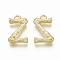 Alloy Pendants, Cadmium Free & Nickel Free & Lead Free, Bamboo Initial Letter, Real 18K Gold Plated, Letter.Z, Z:17x10.5x3mm, Hole: 1.5mm