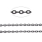 304 Stainless Steel Textured Cable Chains, Soldered, with Spool, Knurling, Electrophoresis Black, 3.5x2.5x0.4mm, about 32.8 Feet(10m)/roll