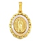Brass Pendants with Shell and Jump Ring, Religion Oval with Virgin Mary, Cadmium Free & Lead Free, Real 18K Gold Plated, 21x15x3mm, Hole: 3.5x6mm