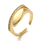 Brass Micro Pave Cubic Zirconia Adjustable Rings, Eye, US Size 7 3/4(17.3mm)