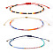 Bohemian Glass Seed Bead Rainbow Friendship Bracelets, Adjustable Stackable Bracelets, Mixed Color