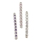 Brass Pave Cubic Zirconia Three Flat Round Links Connector Charms, Long-Lasting Plated, Lead Free & Cadmium Free, Platinum, Mixed Color, 27x3x2mm, Hole: 1mm