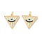 Brass Micro Pave Cubic Zirconia Pendants, with Jump Rings and Enamel, Cadmium Free & Lead Free, Real 18K Gold Plated, Long-Lasting Plated, Triangle with Eye, Pale Turquoise, 17x17x2mm, Hole: 3mm