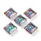 Embossed Glass Rhinestone Pendants, Abnormity Embossed Style, Rhombus, Faceted, Volcano, 19x19x5mm, Hole: 1.2mm, Diagonal Length: 19mm, Side Length: 14mm