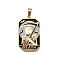 Tarot 304 Stainless Steel Enamel Pendants, Ion Plating(IP), Real 18K Gold Plated, Skeleton, 32x19.5x2mm, Hole: 7x3.5mm
