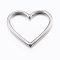 Tarnish Resistant 304 Stainless Steel Linking Rings, Heart, Stainless Steel Color, 24x28x2mm, 24x16mm Inner Diameter