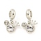 Rack Plating Alloy Pave Crystal Rhinestone Crown European Dangle Charms, Large Hole Pendants, Cadmium Free & Nickel Free & Lead Free, Platinum, 20.5mm, Hole: 4.5mm, Crown: 11x13.5x5mm