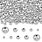 300Pcs 5 Styles 202 Stainless Steel Beads, Round, Stainless Steel Color, 3~9x2.5~9mm, Hole: 1~2mm, 60pcs/style