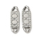 304 Stainless Steel Connector Charms, Textured Rectangle Links, Non-Tarnish, Stainless Steel Color, 25x8x3mm, Hole: 3x3.5mm