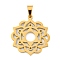 304 Stainless Steel Pendants, Laser Cut, Flower Charm, Real 18K Gold Plated, 24x22x1.3mm, Hole: 5x3mm