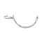 Brass Toggle Clasps, for Bracelet Making, Cadmium Free & Nickel Free & Lead Free, Camber, Platinum, 50.5x27x7mm, Hole: 1.2mm