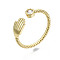 Brass Micro Pave Clear Cubic Zirconia Cuff Rings, Open Rings, Nickel Free, Hand, Real 16K Gold Plated, Inner Diameter: 17mm