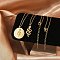 304 Stainless Steel Stackable Double Layer Necklaces, Black & Clear Cubic Zirconia Pendant Necklaces for Women, Real 18K Gold Plated, Snake, 16.57 ~18.23inch(42.1~46.3cm), 2pcs/set