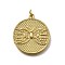 Brass Pendants, Flat Round, Cadmium Free & Lead Free, Rack Plating, Long-Lasting Plated, Real 18K Gold Plated, with Jump Ring, Butterfly, 25x22x2mm, Hole: 3.5mm