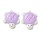 Opaque Resin Cabochons, for Jewelry Making, Tortoises, Violet, 32x26x10.5mm