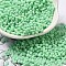 Glass Frosted Seed Beads, Peanut, Pale Green, 3.5~4x2~2.5x2~2.3mm, Hole: 0.8mm, about 8000pcs/pound