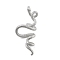 Brass Pendants, Cadmium Free & Nickel Free & Lead Free, Serpentine, Platinum, 38.5x19.5x10mm