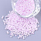 Glass Cylinder Beads, Seed Beads, Ceylon, Round Hole, Pearl Pink, 1.5~2x1~2mm, Hole: 0.8mm, about 8000pcs/bag, about 85~95g/bag