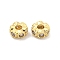 Brass Micro Pave CLear Cubic Zirconia Beads, Cadmium Free & Nickel Free & Lead Free, Flower, Golden, 6.5x2.5mm, Hole: 2mm
