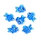 Handmade Lampwork Beads Strands, Fish, Dodger Blue, 18~23x23~27x8.5~10mm, Hole: 1.5mm, about 21~25pcs/strand, 16.54~19.69 inch(42~50cm)