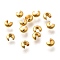 304 Stainless Steel Crimp Beads Covers, Real 18K Gold Plated, 4x3.5x2.5mm