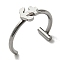 Non-Tarnish 304 Stainless Steel Eyebrow Ring, Lip Piercing and Nose Studs Body Jewelry, Anchor, Stainless Steel Color, 11x12mm, Pin: 1mm