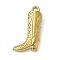 304 Stainless Steel Pendants, Cowboy Boots Charms, Real 18K Gold Plated, 20x12x5mm, Hole: 1.5mm