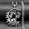 Gothic 201 Stainless Steel Hollow Moon Woman Pendant Necklaces, Stainless Steel Color, 23.31 inch(59.2cm)