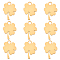 10Pcs 201 Stainless Steel Pendants, Manual Polishing, Clover, Real 18K Gold Plated, 16x12x1.5mm, Hole: 2mm