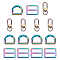 WADORN 15pcs Rainbow Swivel Snaps Hooks, DIY Purse Making Clasps Set Include U-Shape Lobster Claw Clasps D Rings and Tri-Glides Adjustment Buckle for Purse Backpack Strap Pet Collar Making