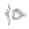 Brass Toggle Clasps, Nickel Free, Heart, Real Platinum Plated, Heart: 16x14x4mm, Hole: 1.8mm, Bar: 26.5x7x2mm, hole: 1.8mm