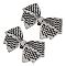2Pcs Cloth with Rhinestone Shoe Buckle Clips, Bowknot, Jet, 55x95x20mm